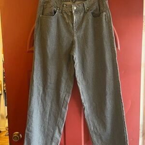 Gray sparkling wide leg jeans